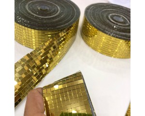 FITA ESPELHADA 5X5MM DOURADA 0,90 CM