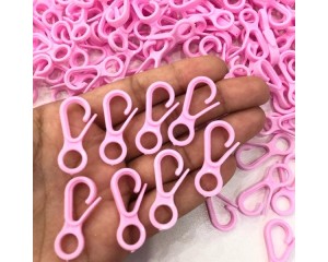 FECHO MOSQUETÃO DE  PLÁSTICO C/12 UN COR ÚNICA