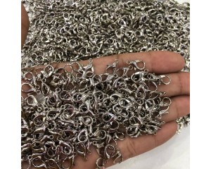 FECHO MOSQUETÃO P/ BIJUTERIA C/ 12 UN