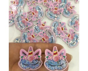 APLIQUE UNICORNIO EM ACRILICO (PCT C/ 2 UN)