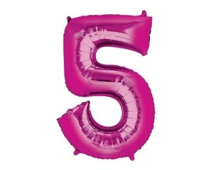 BALÃO METALIZADO NUMERO 5 32 POLEGADA
