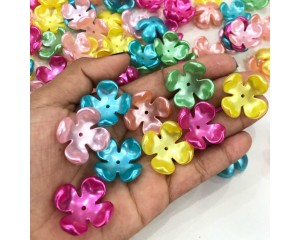 APLIQUE FLOR DE PLASTICO COLORIDOS (PCT C/ 12 UN)