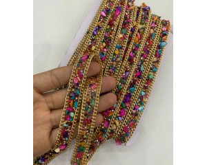 MANTA CASCALHO 15MM COM CORRENTE DOURADA 1 METRO