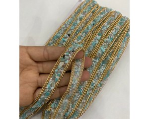 MANTA CASCALHO 15MM COM CORRENTE DOURADA 1 METRO