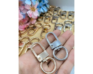 MOSQUETÃO CADEADO DOURADO/PRATA COM 12 UN