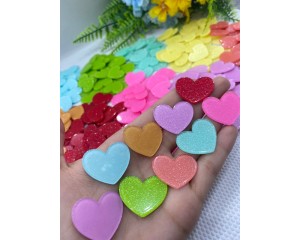 APLIQUES CORACAO SORTIDOS ACRILICO PCT C/ 12 UN