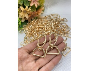 MOSQUETAO DOURADO 2X4,5 CM PCT C/ 12 UNIDADES