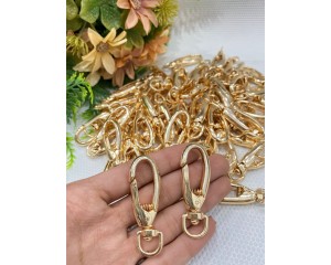 MOSQUETAO DOURADO 5 CM PCT C/ 12 UNIDADES