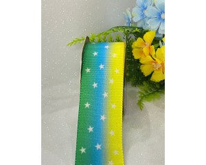 FITA GORGURÃO ESTAMPADA - ESTRELA COPA 38MM - 1 METRO