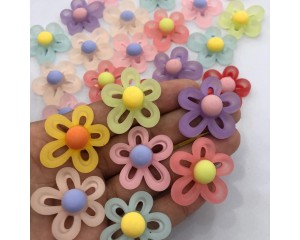 APLIQUE FLOR EM RESINA KIT C/ 6UN (Sortidas)